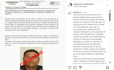 Confirman detención del segundo implicado en el asesinato de Octavio Ocaña. (Foto: Instagram)